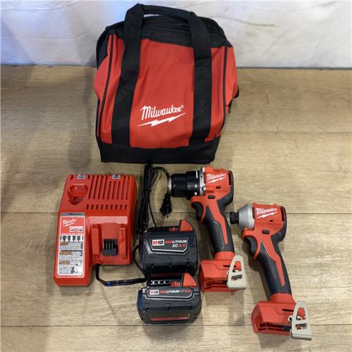 AS-IS Milwaukee 18-Volt Lithium-Ion Brushless Cordless Compact Hammer Drill/Impact Combo Kit