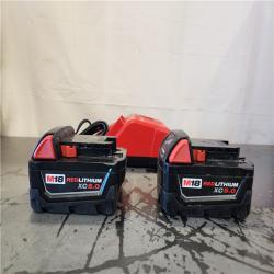 AS-IS- Milwaukee 18-Volt Lithium-Ion XC Starter Kit with Two 5.0Ah Batteries and Charger