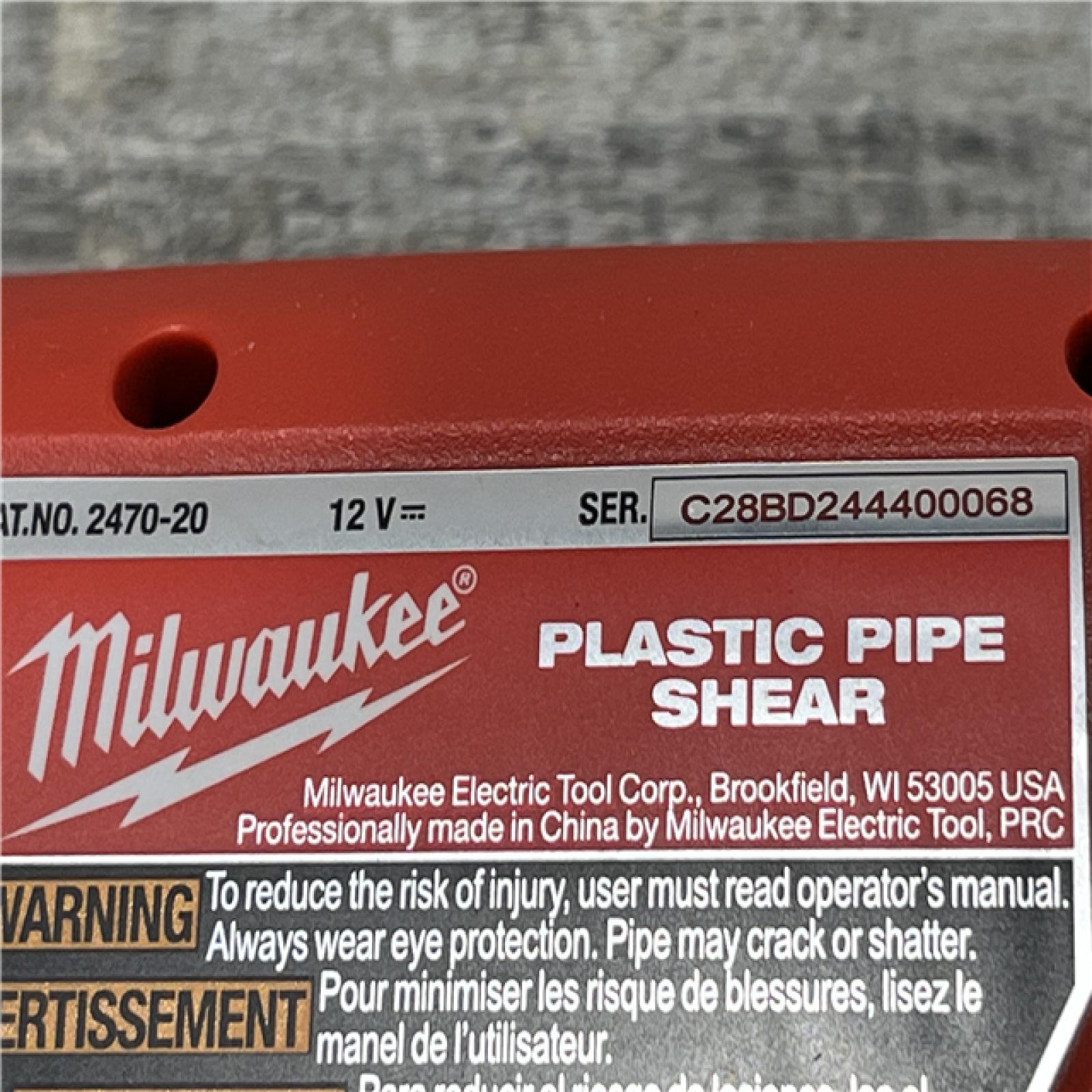 AS-IS Milwaukee 12V Lithium-Ion Cordless PVC Pipe Shear (Tool-Only)