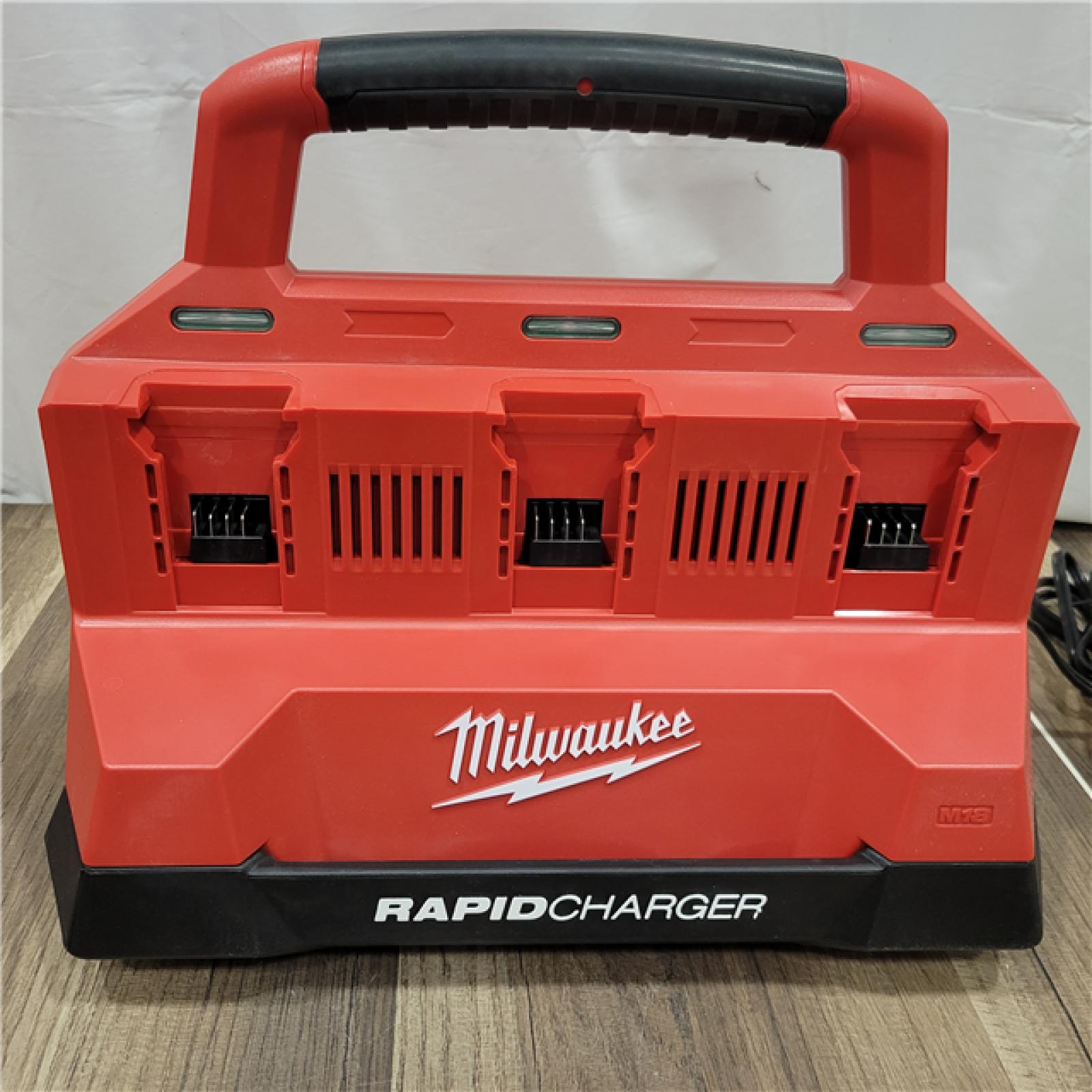 AS-IS- M18 18-Volt Lithium-Ion Battery Pack (2) 5.0Ah and High Output Battery Pack (2) 6.0Ah with PACKOUT 6-Port Rapid Charger