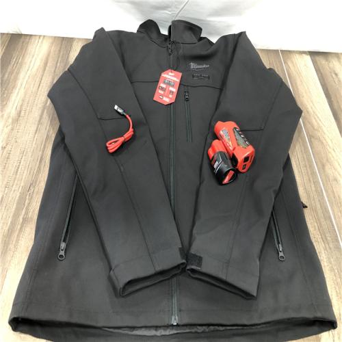 AS-IS Milwaukee Men's Large 12-Volt Lithium-Ion Cordless Tough Shell Black Heated Jacket with