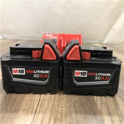 AS-IS Milwaukee 18-Volt Lithium-Ion XC Starter Kit with (2) 5.0Ah Batteries and Charger