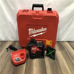 AS-IS Milwaukee 12-Volt Lithium-Ion Cordless Green 250 ft. 3-Plane Laser Level Kit