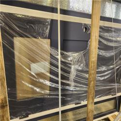 Phoenix Steves & Sons Legacy 64 in. x 80 in. 1/4-Toplite Rain Glass RHIS Dark Denim Finish Fiberglass Prehung Front Door with Dbl 12 in.SL