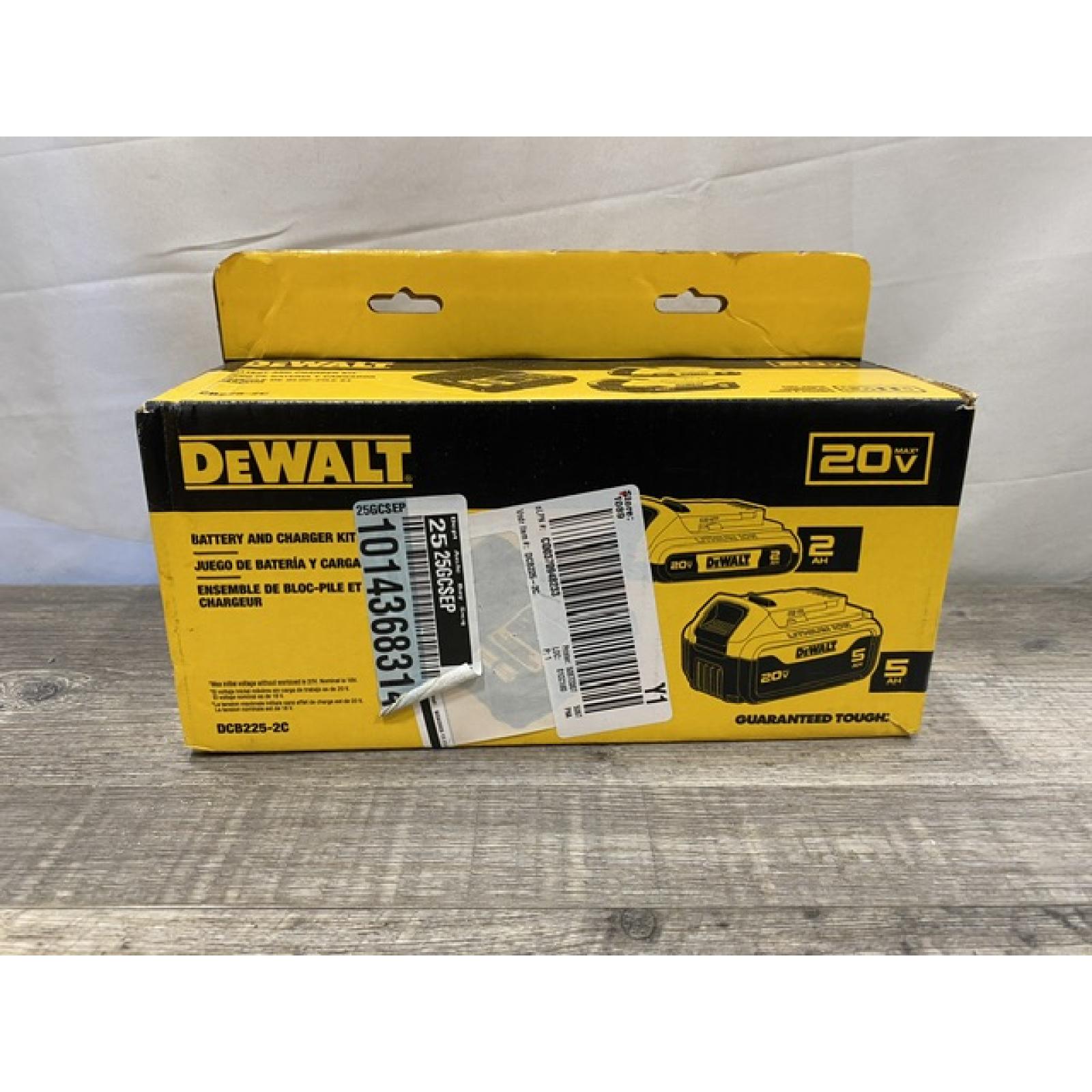 NEW - DEWALT 20V MAX Lithium-Ion Battery Kit with 5.0Ah and 2.0Ah Battery and Charger