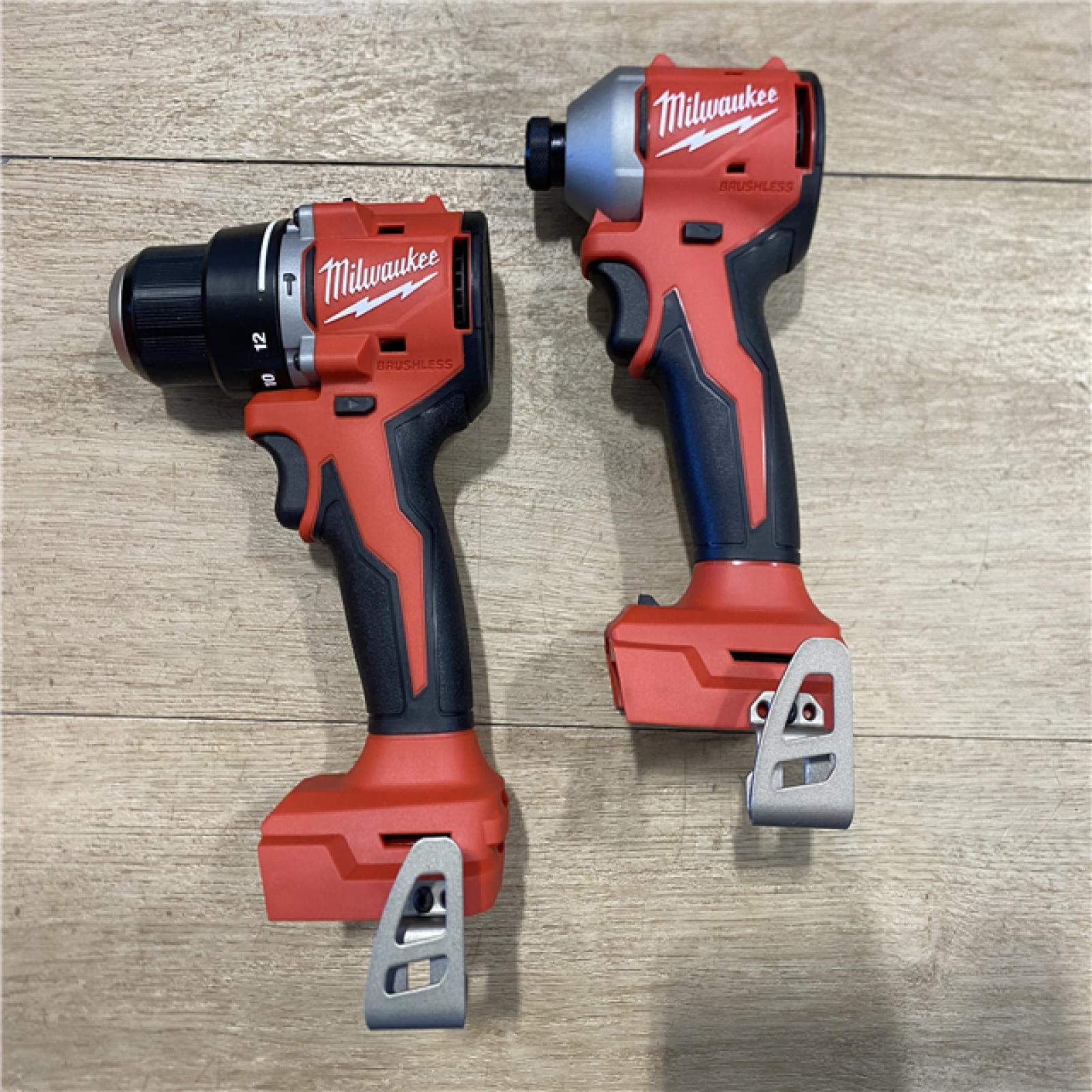 AS-IS Milwaukee 18-Volt Lithium-Ion Brushless Cordless Compact Hammer Drill/Impact Combo Kit