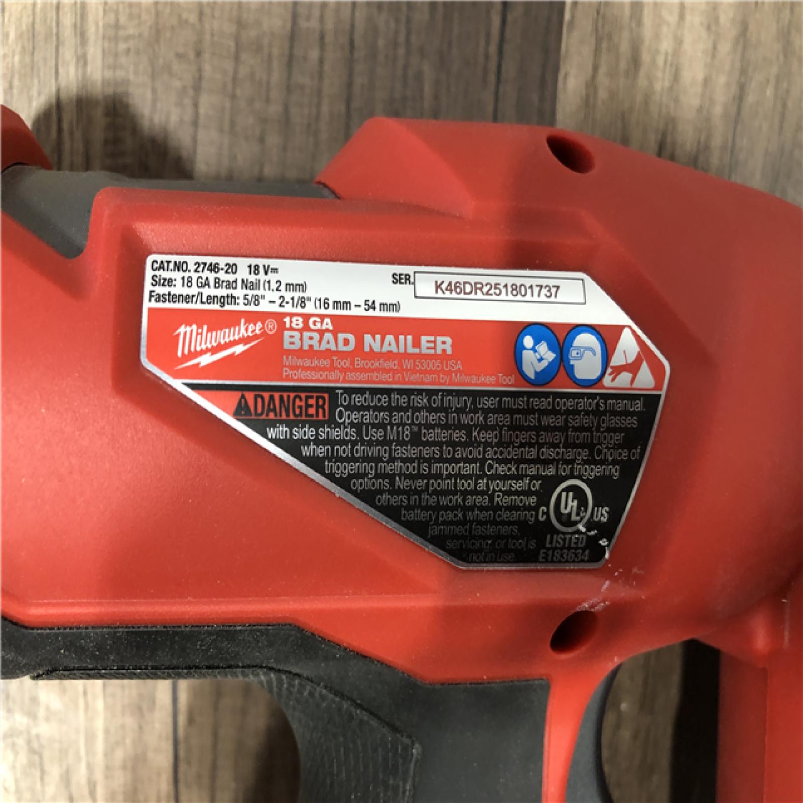 AS-IS Milwaukee FUEL 18-Volt Lithium-Ion Brushless Cordless Gen II 18-Gauge Brad Nailer (Tool-Only)