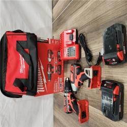 AS-IS Milwaukee 18V Cordless Brushed 2 Tool Drill/Driver and Impact Driver Kit