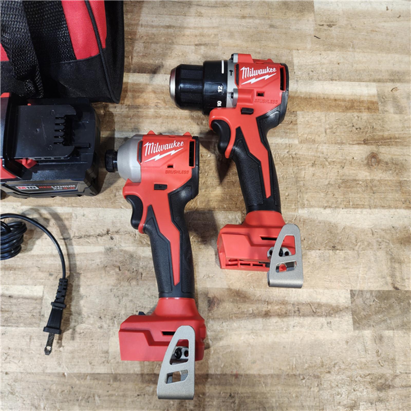 HOUSTON LOCATION - AS - IS Milwaukee 2 Tool Combo Kit W/ (2) Battery & Charger