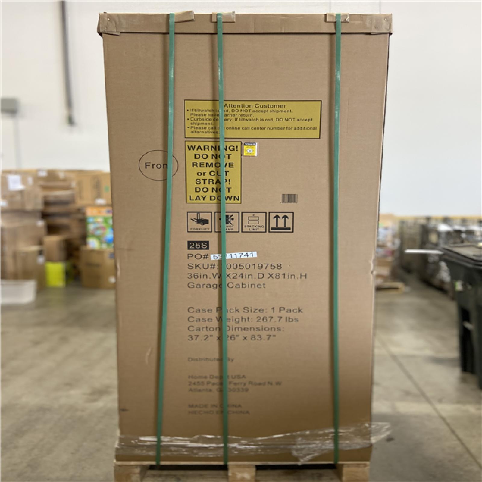 DALLAS LOCATION - Husky Heavy Duty Welded 20-Gauge Steel Freestanding Garage Cabinet in Black (36 in. W x 81 in. H x 24 in. D)
