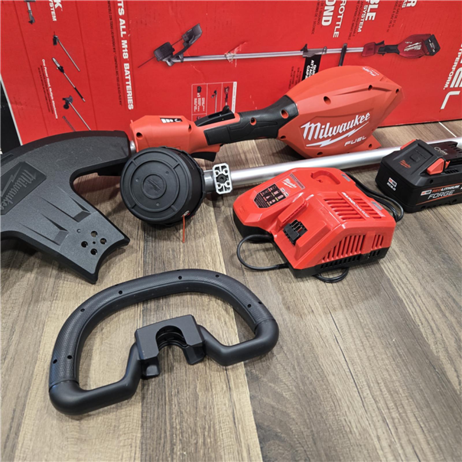AS-IS Milwaukee M18 FUEL 18V 16 in. Brushless Cordless Battery Powered String Trimmer W/QUIK-LOK Attachment Capability & 8.0 Ah Battery