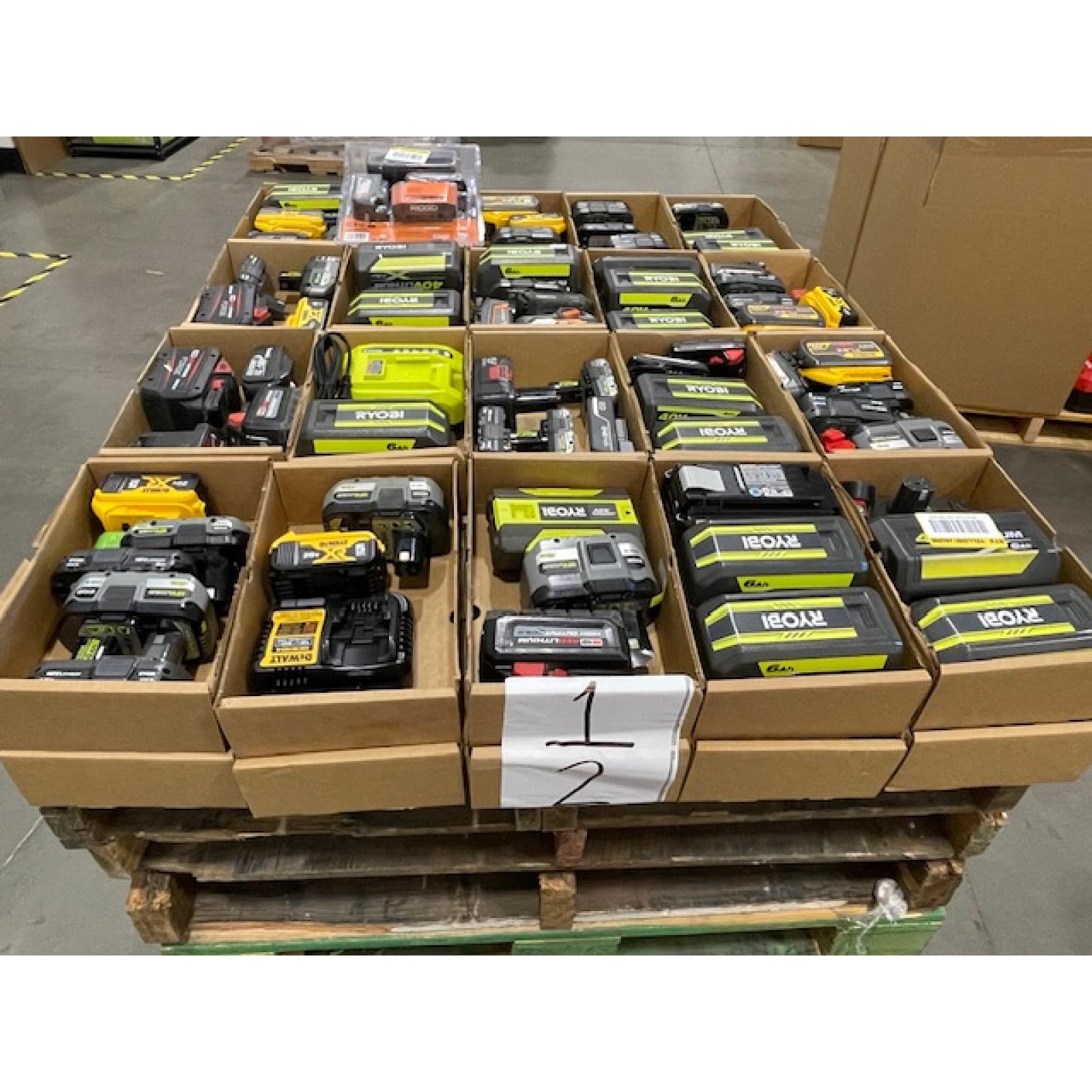 DALLAS LOCATION - AS-IS BATTERY AND CHARGERS PALLET