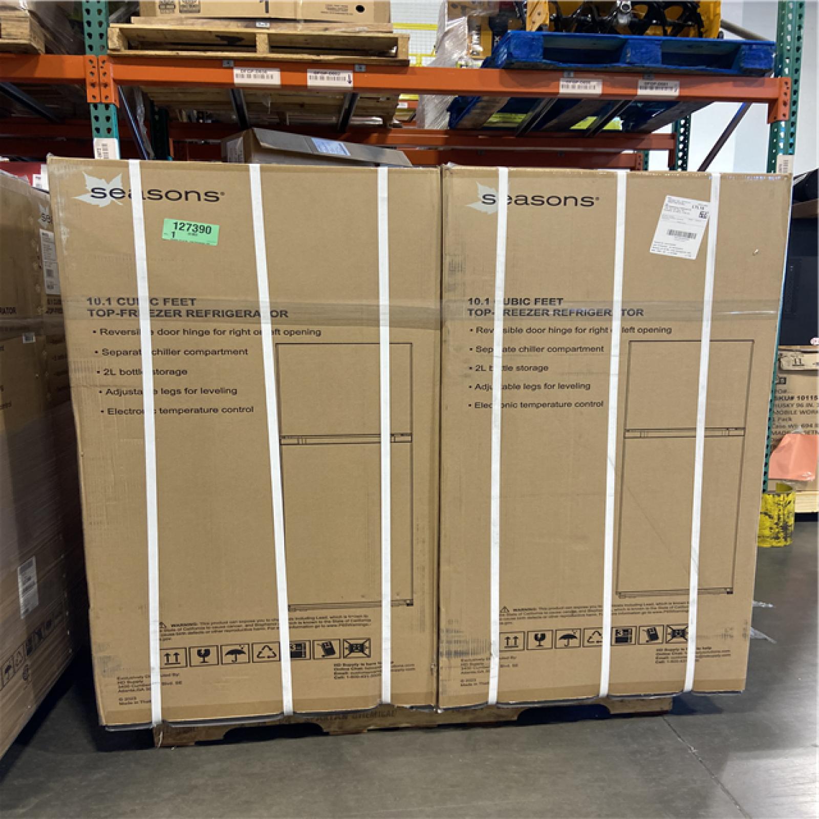 DALLAS LOCATION - Seasons® 10 Cu. Ft. Refrigerator, White PALLET - ( 4 UNITS)