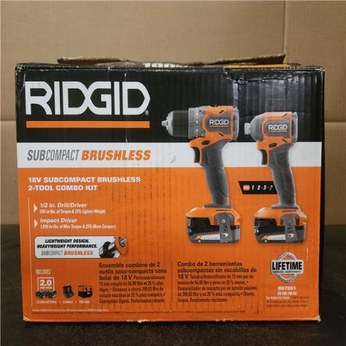 Phoenix LIKE NEW RIDGID 18V Cordless 2-Tool Combo Kit with Drill/Driver  Impact Driver  (2) 2.0 Ah Batteries  and Charger