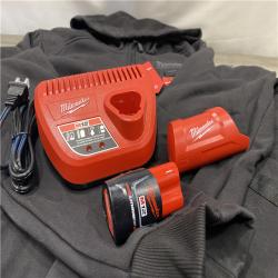 AS-IS Milwaukee Men's Large 12-Volt Lithium-Ion Cordless Black Heated Jacket Hoodie Kit
