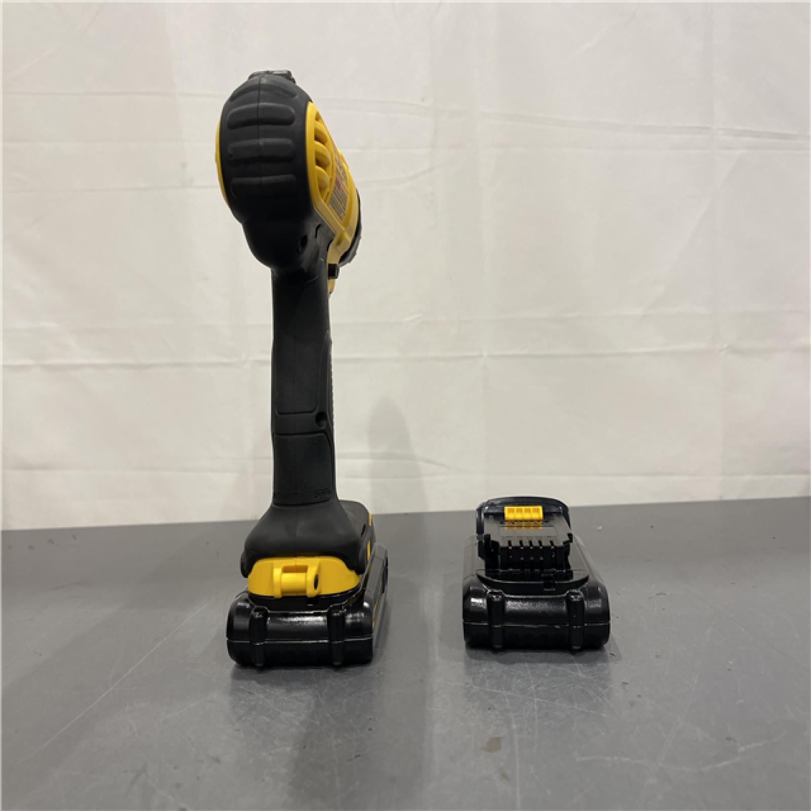 AS-IS - DEWALT 20V MAX Cordless 1/2 in. Drill/Driver, (2) 20V 1.3Ah Batteries, Charger and Bag