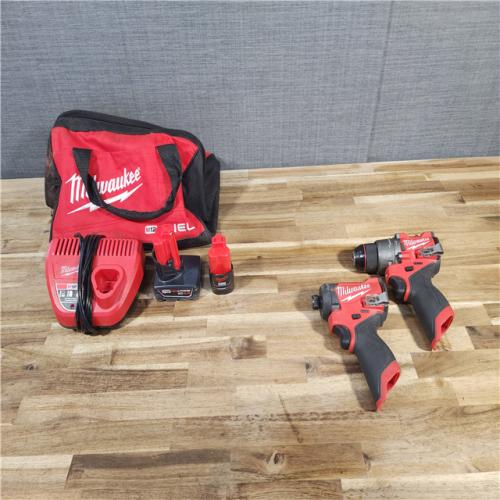 HOUSTON LOCATION - AS-IS Milwaukee 3497-22 12V Brushless Hammer Drill and Impact Driver Combo Kit