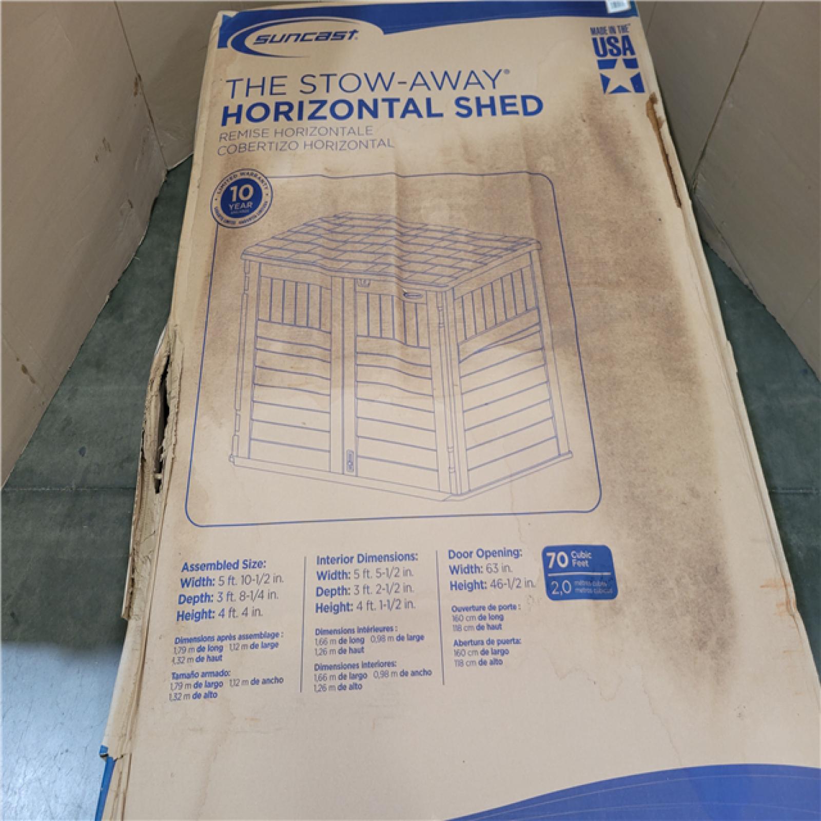 CALIFORNIA AS-IS SUNCAST HORIZONTAL SHED