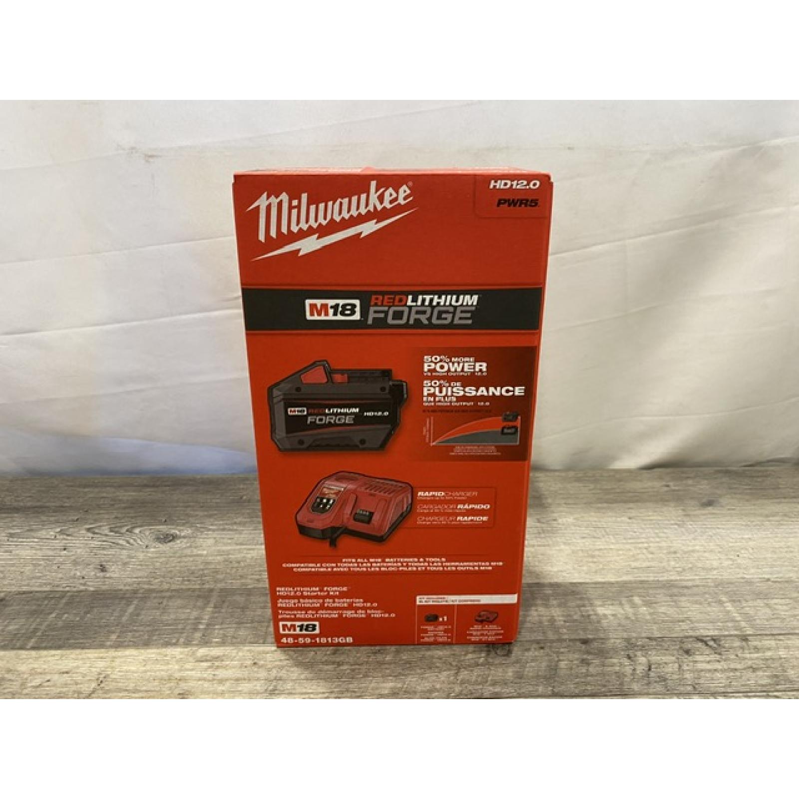 NEW - Milwaukee 18-Volt Lithium-Ion REDLITHIUM FORGE Starter Kit with 12. 0Ah Battery and Charger