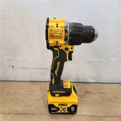 AS-IS- DEWALT ATOMIC 20V Lithium-Ion Cordless 1/2 in. Hammer Drill Kit with 5.0 Ah Battery and Charger