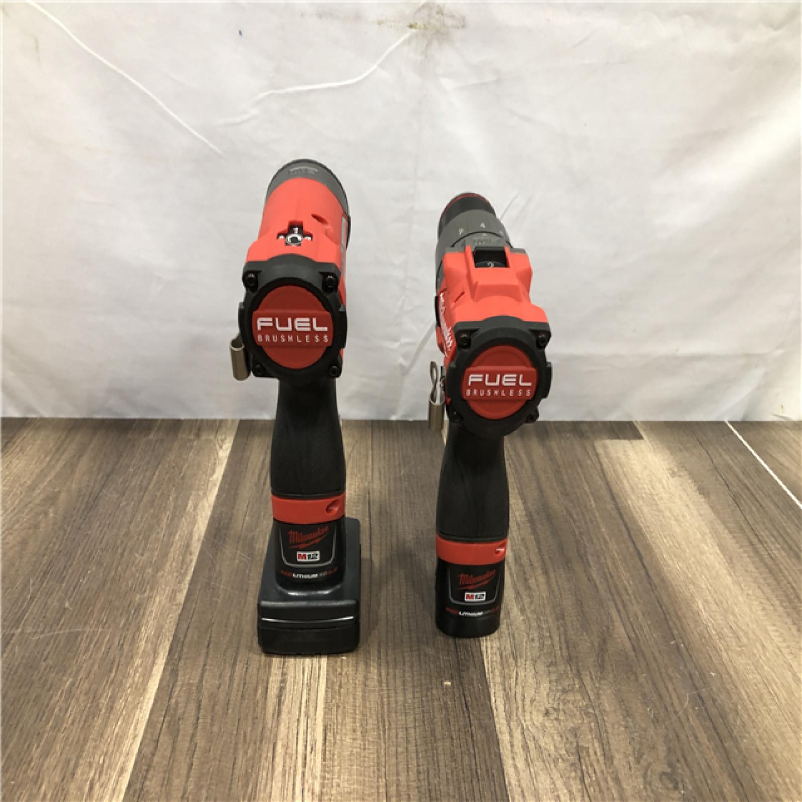 AS-IS Milwaukee FUEL 12-Volt Lithium-Ion Brushless Cordless Hammer Drill and Impact Driver Combo Kit