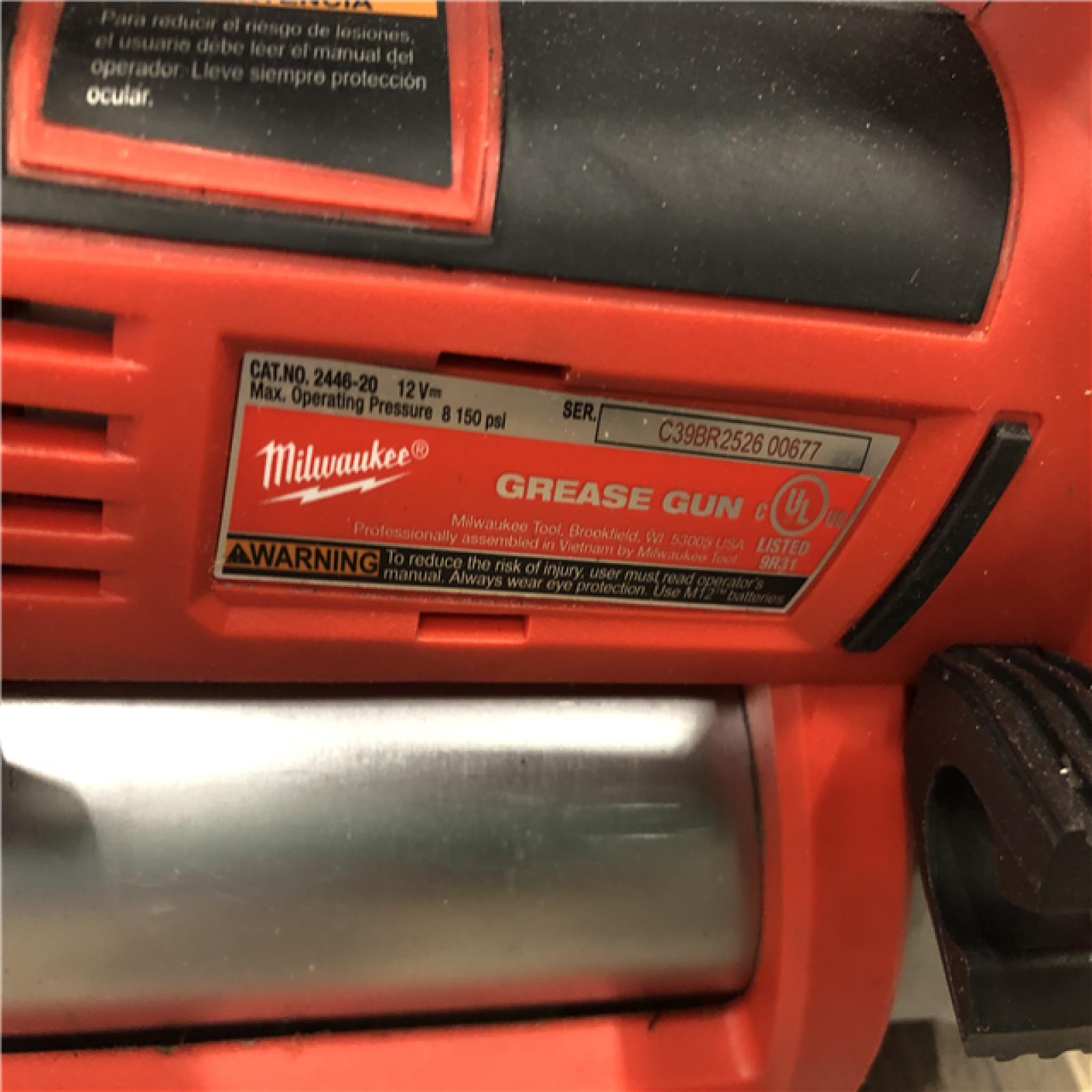 AS-IS Milwaukee M12 12V Lithium-Ion Cordless Grease Gun (Tool-Only)