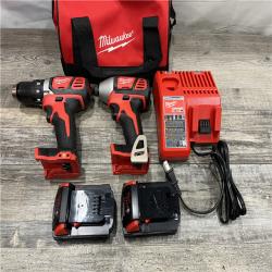 AS-IS Milwaukee 18V Lithium-Ion Cordless Drill Driver/Impact Driver Combo Kit
