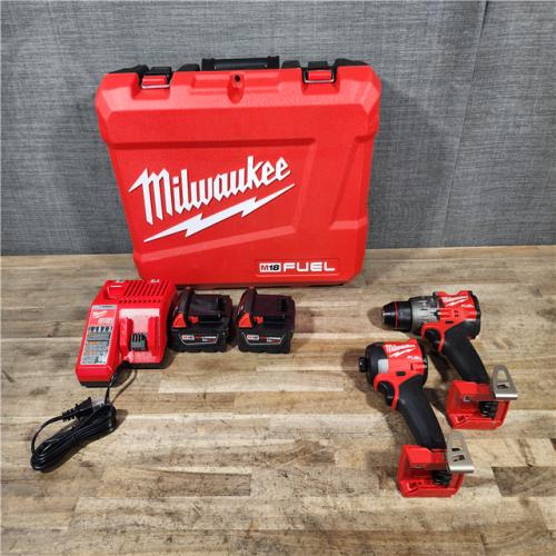 HOUSTON LOCATION - AS-IS Milwaukee FUEL 18V Lithium-Ion Brushless Cordless Hammer Drill and Impact Driver Combo Kit