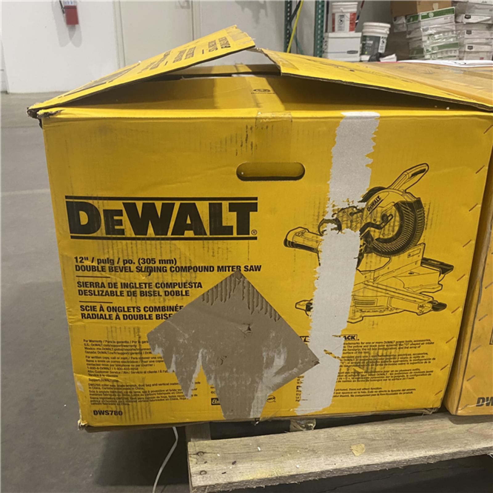 As-Is- DEWALT 15 Amp Corded 12 in. Double Bevel Sliding Compound Miter Saw