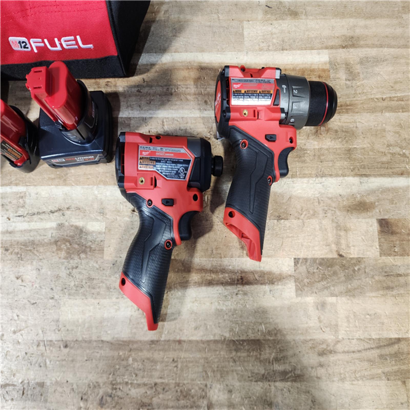 HOUSTON LOCATION - AS - IS Milwaukee FUEL 12-Volt Lithium-Ion Brushless Cordless Hammer Drill and Impact Driver Combo Kit