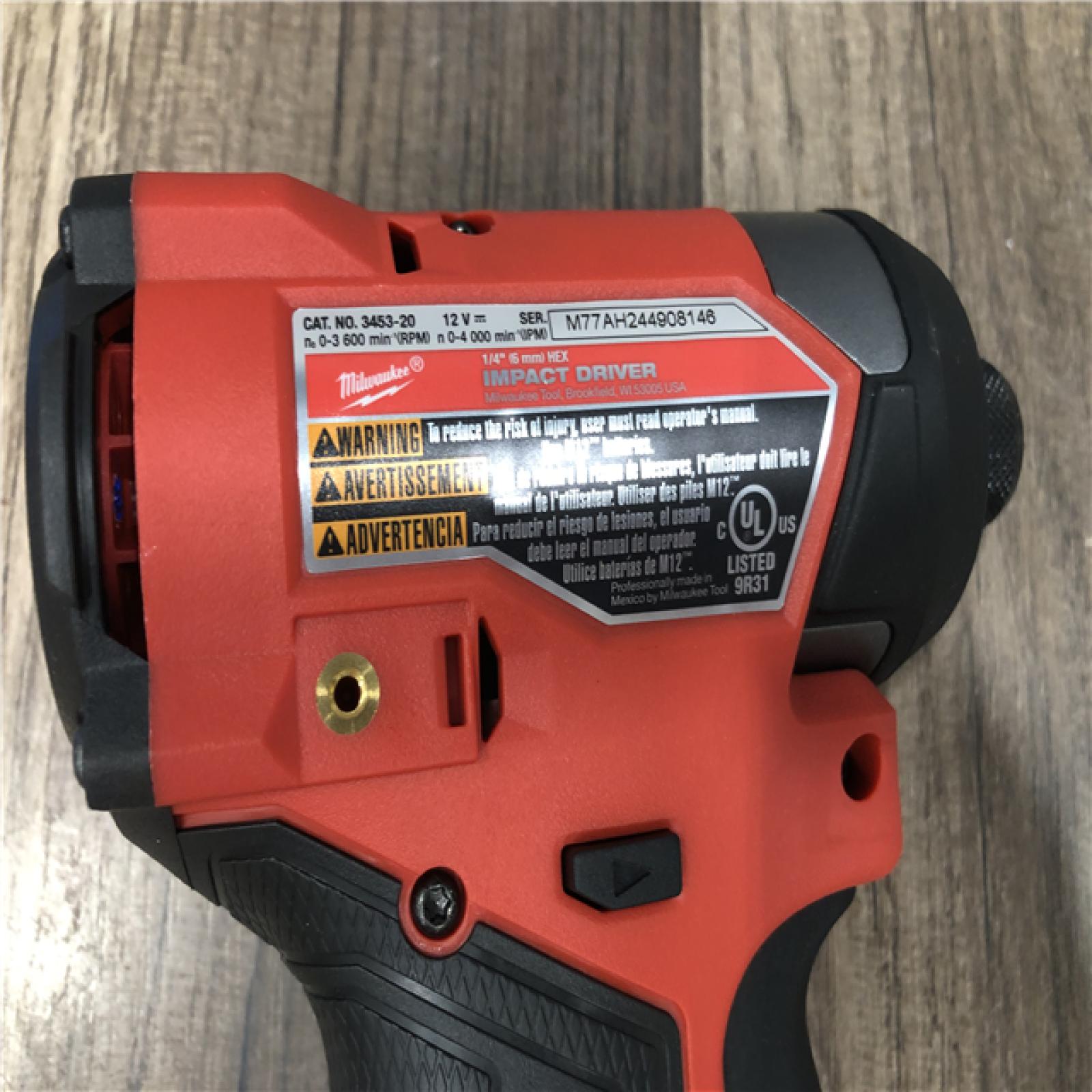 AS-IS Milwaukee FUEL 12V Lithium-Ion Brushless Cordless 1/4 in. Hex Impact Driver (Tool-Only)