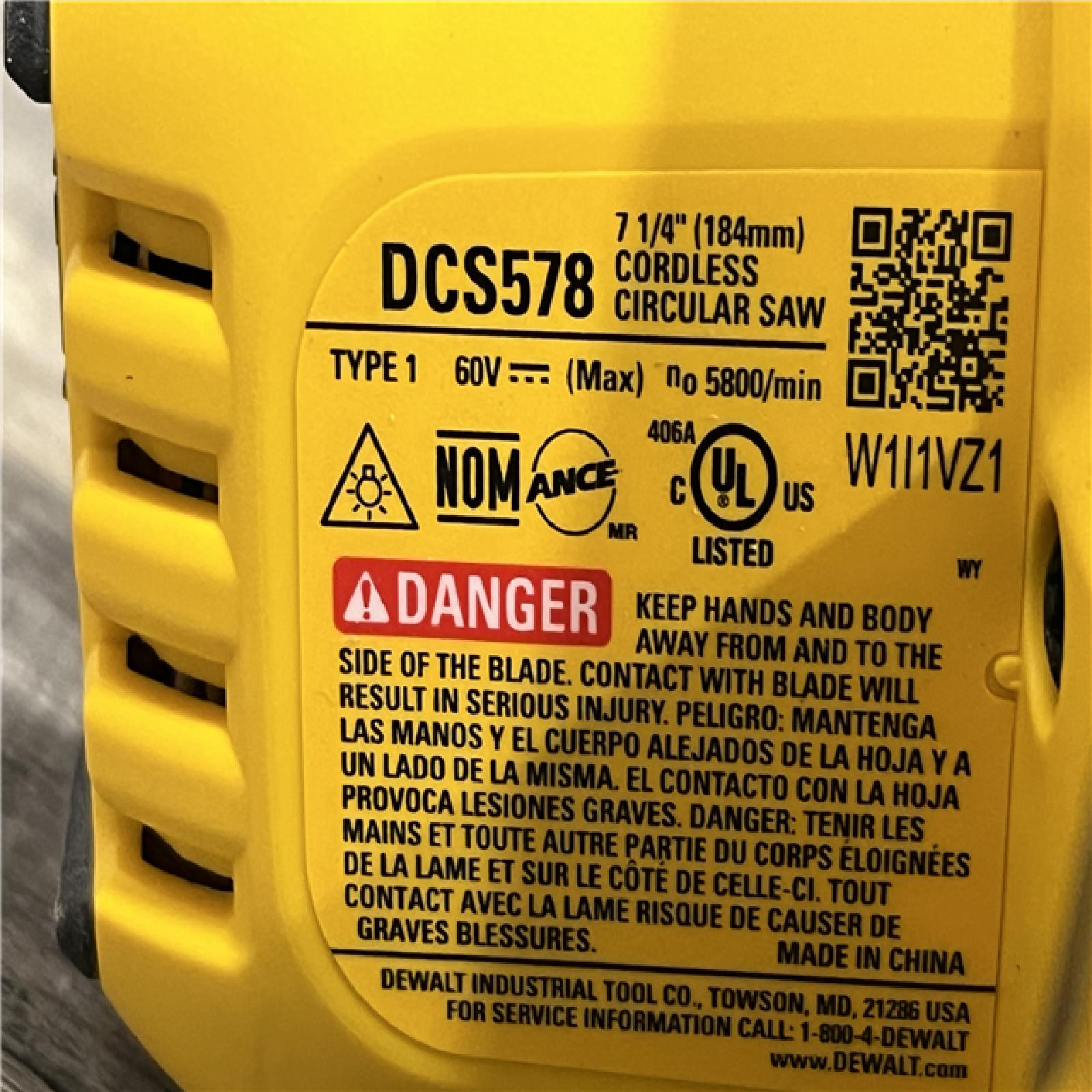 AS-IS DEWALT FLEXVOLT 60V MAX Cordless Brushless 7-1/4 in. Circular Saw with Brake (Tool Only)