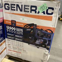 Dallas Location - As-Is Generac 12 500/9500-Watt Electric Start Tri Fuel Portable Generator