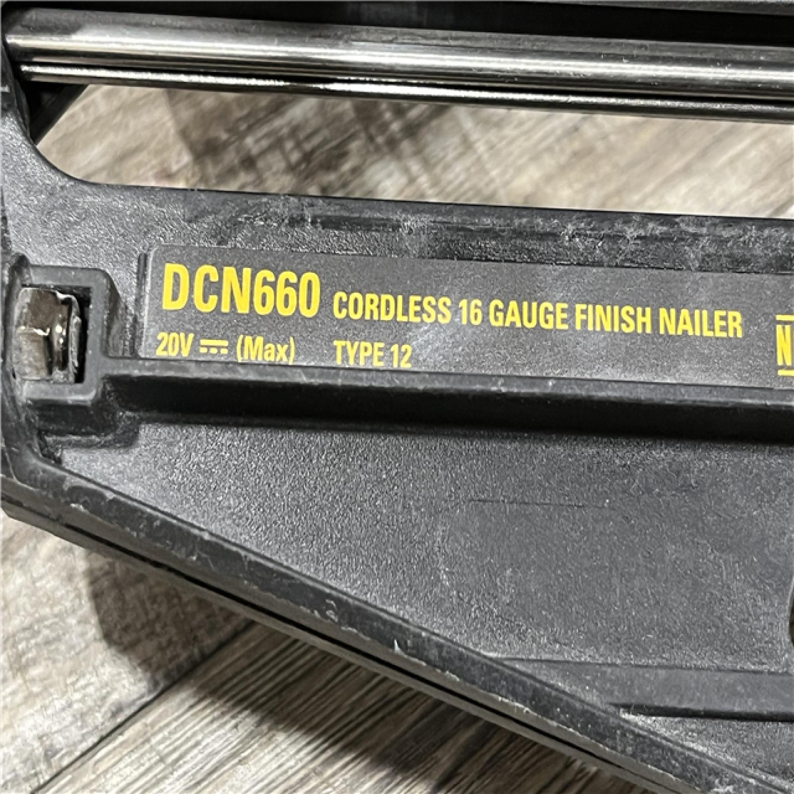 AS-IS DEWALT 20V MAX XR Lithium-Ion Electric Cordless 16-Gauge Angled Finishing Nailer (Tool Only)