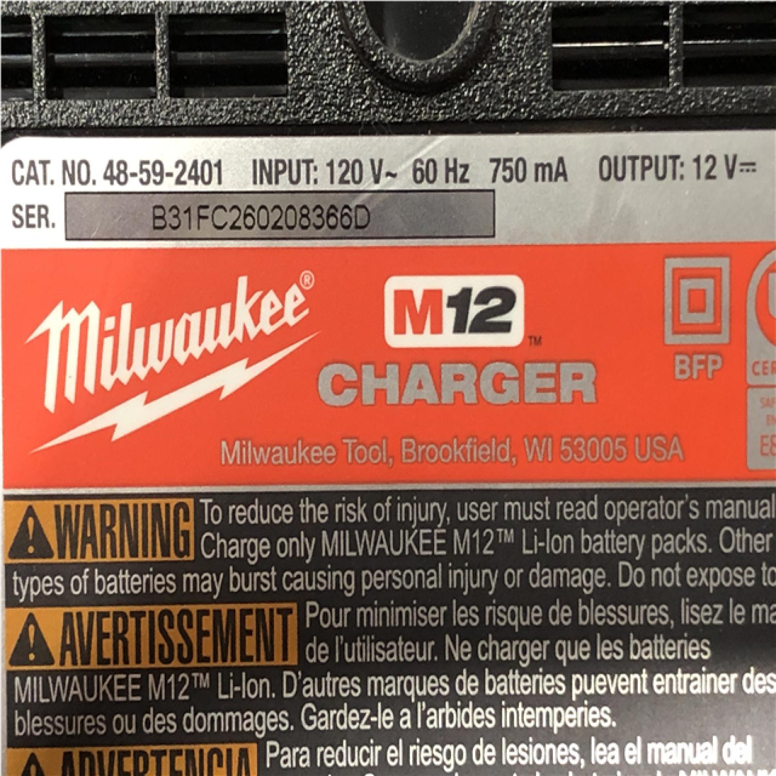 AS-IS Milwaukee 12V Lithium-Ion XC High Output 5.0 Ah Battery Pack (2-Pack) Starter Kit with Charger