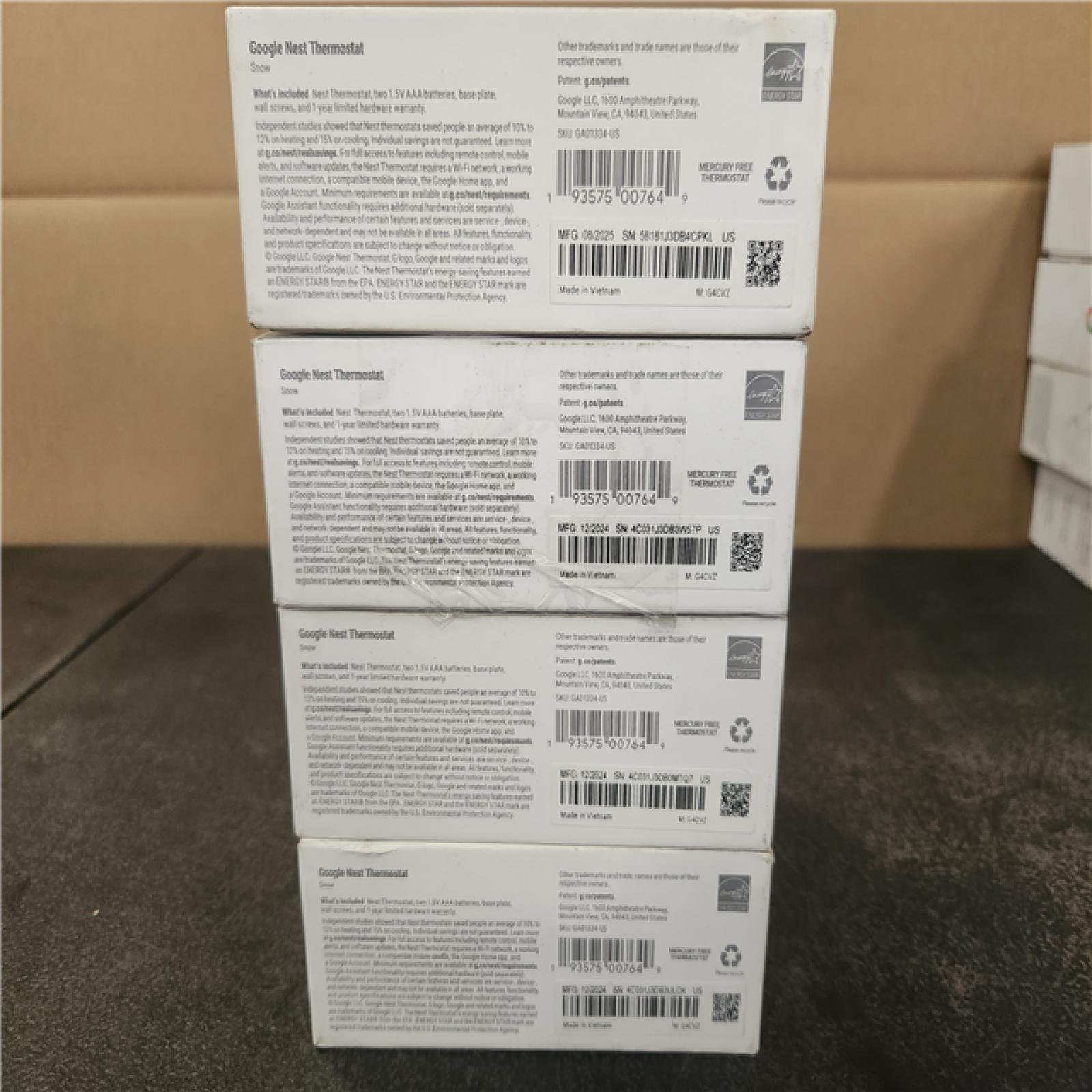 Phoenix AS-IS Google Nest Thermostat - Smart Programmable Wi-Fi Thermostat - (4-Pack)