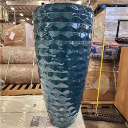 Phoenix Location Vigoro Dottie 14.3 in. W x 21 in. H Decorative Pots Teal Glazed Ceramic Vase Planter Pallet (12 Cases)