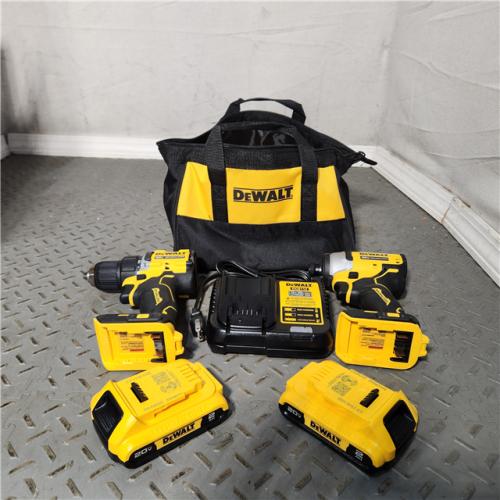 HOUSTON Location-AS-IS-DeWalt 20V MAX ATOMIC Cordless Brushless 2 Tool Compact Drill and Impact Driver Kit APPEARS IN NEW! Condition