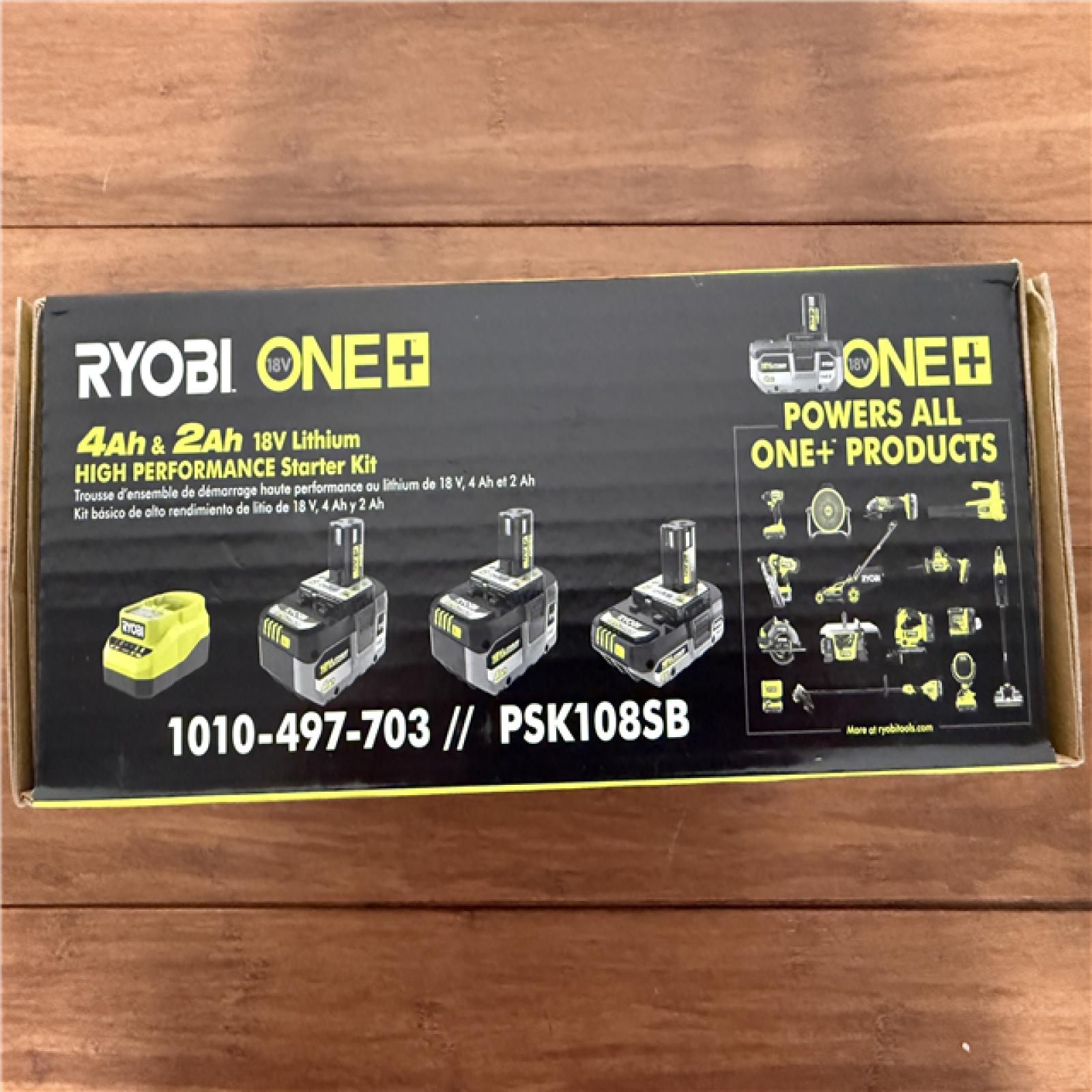 California NEW-Sealed Box, Ryobi 18V High Performance Starter Kit, Includes (3) Batteries & Charger