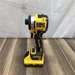 AS-IS DEWALT 20V MAX XR Lithium-Ion Brushless Cordless 3-Speed High Torque 1/4 in. Impact Driver Kit