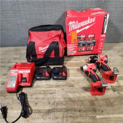 HOUSTON LOCATION - AS-IS Milwaukee M18 18V Lithium-Ion Brushless Cordless Compact Drill/Impact Combo Kit (2-Tool) W/(2) 2.0 Ah Batteries  Charger & Bag