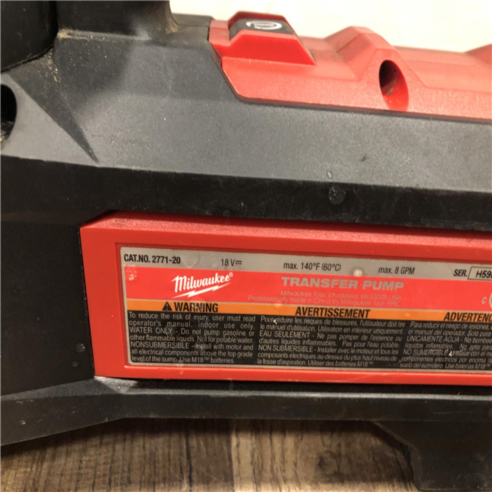 AS-IS Milwaukee 18-Volt 1/4 HP Lithium-Ion Cordless Transfer Pump (Tool Only)
