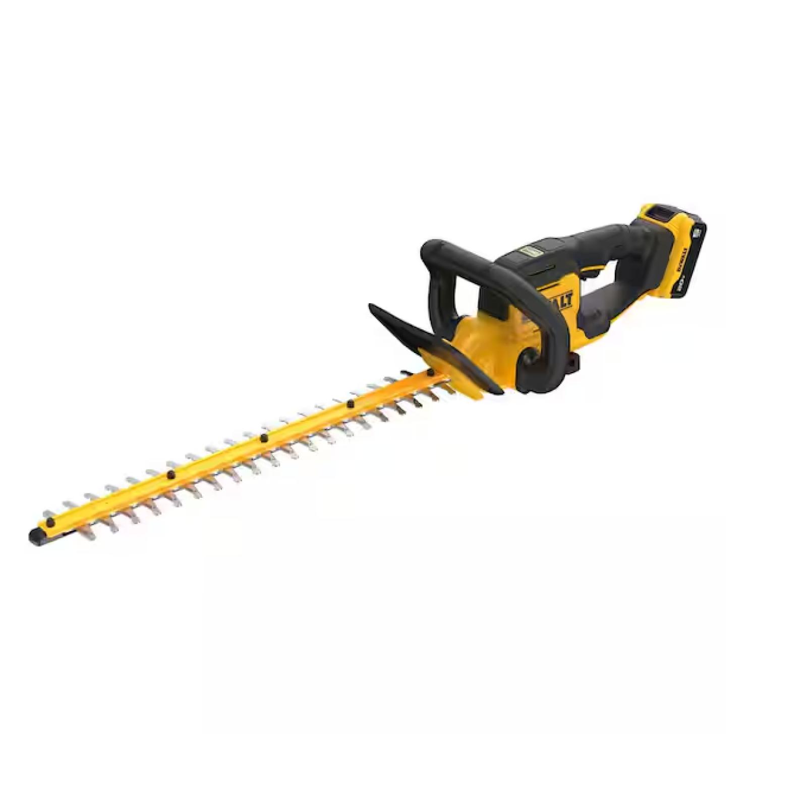 AS-IS - DEWALT 20V MAX 22 in. Cordless Battery Powered Hedge Trimmer with 5 Ah Battery Pack and Charger