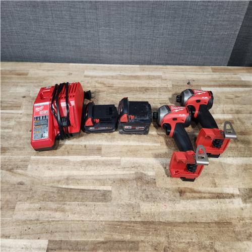 HOUSTON LOCATION - AS - IS Milwaukee 2 Tool Combo Kit W/ (2) Battery & Charger