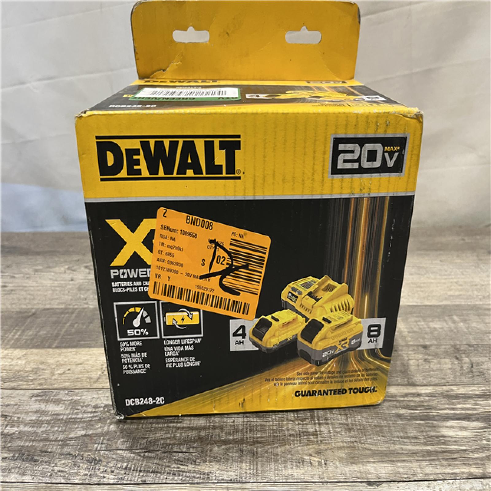 NEW - DEWALT 20V XR Lithium-Ion Starter Pack with 8.0 Ah and 4.0 Ah Battery Packs and Charger
