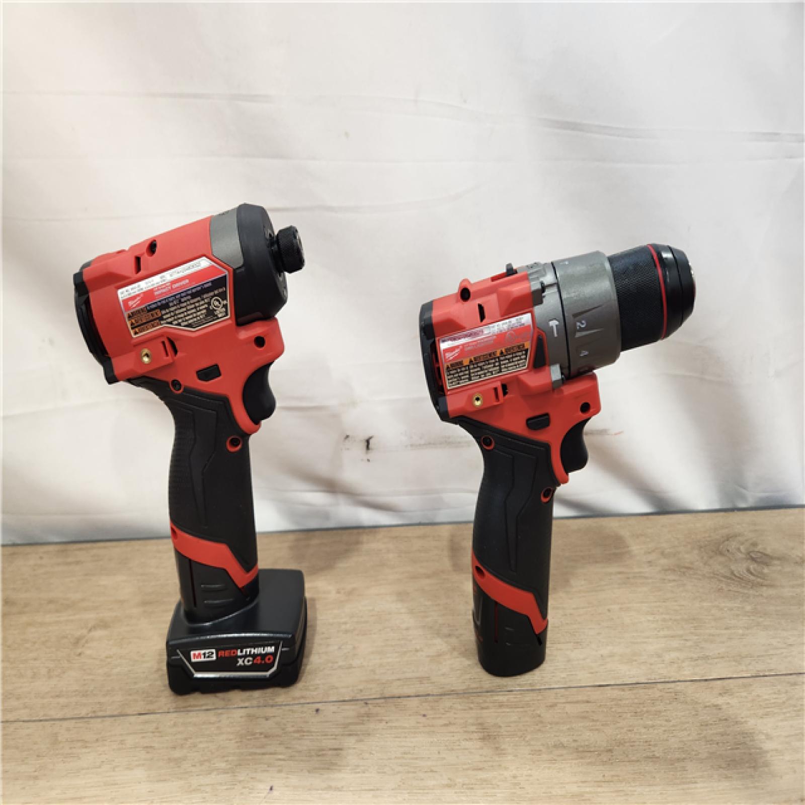 AS-IS- Milwaukee 12V Brushless Hammer Drill and Impact Driver Combo Kit