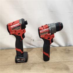 AS-IS- Milwaukee 12V Brushless Hammer Drill and Impact Driver Combo Kit