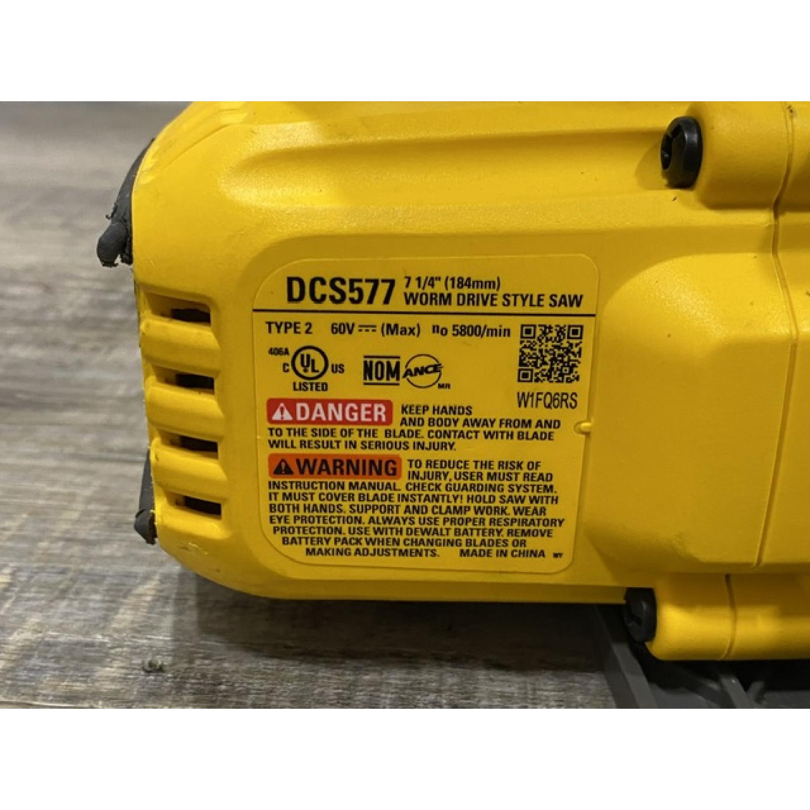 AS-IS DEWALT FLEXVOLT 60V MAX Cordless Brushless 7-1/4 in. Wormdrive Style Circular Saw (Tool Only)
