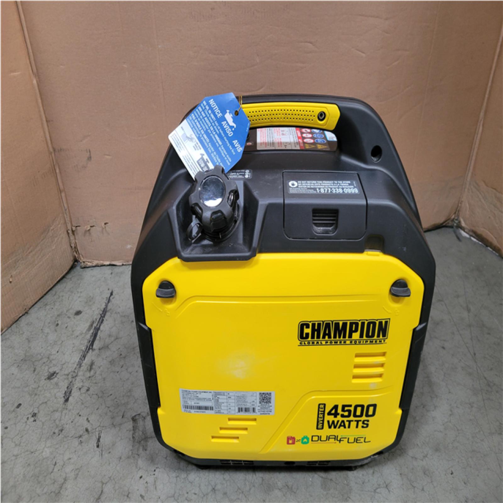 CALIFORNIA AS-IS CHAMPION 2500/1850-Watt Recoil Start Gasoline/Propane Powered Dual Fuel Inverter Generator with Quiet Technology and CO Shield