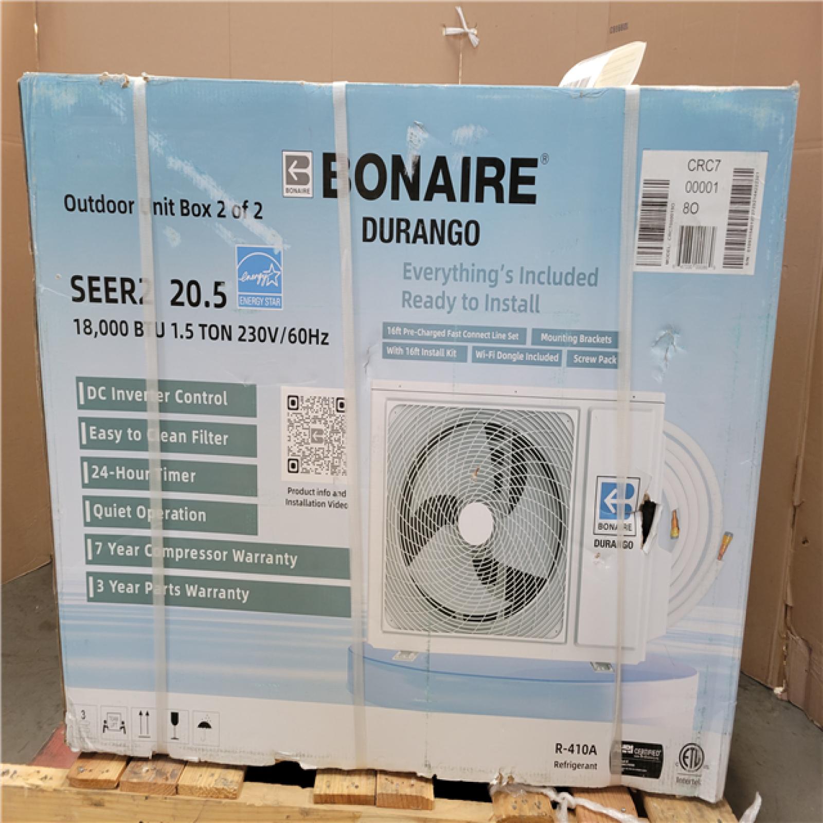 California NEW Bonaire Durango Split Air Conditioner (Damaged Boxes)